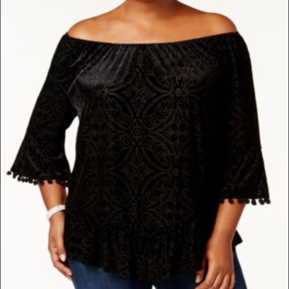 Plus size off the shoulder blouse